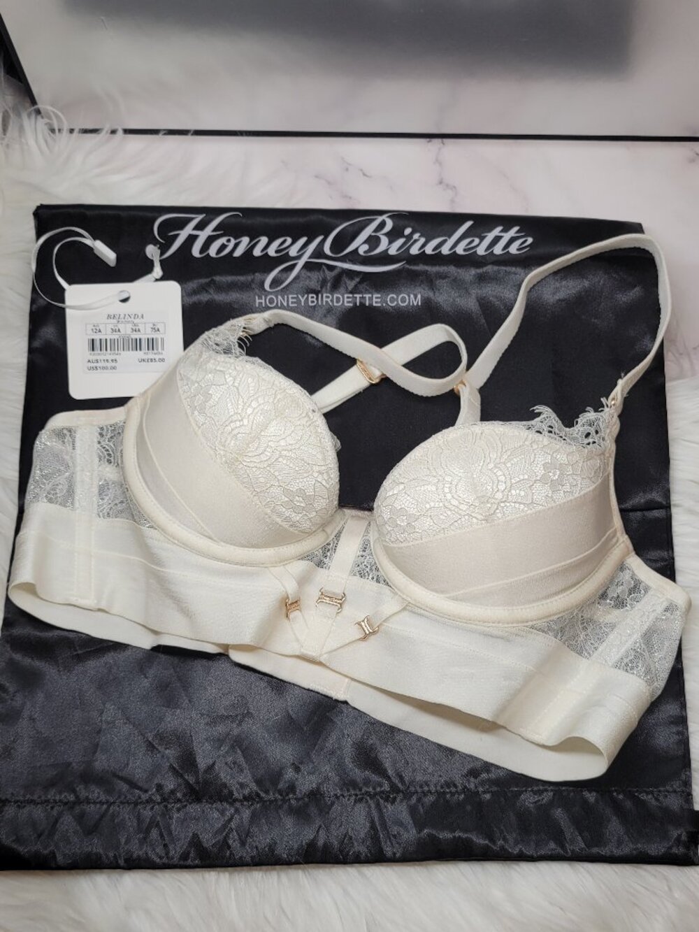 Honey Birdette Belinda 34A Bra 🤍 Ivory